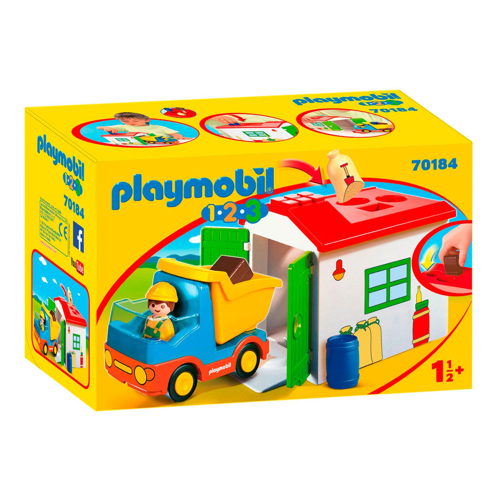 Playmobil 1.2.3. Werkman mit Sortiergarage 70184