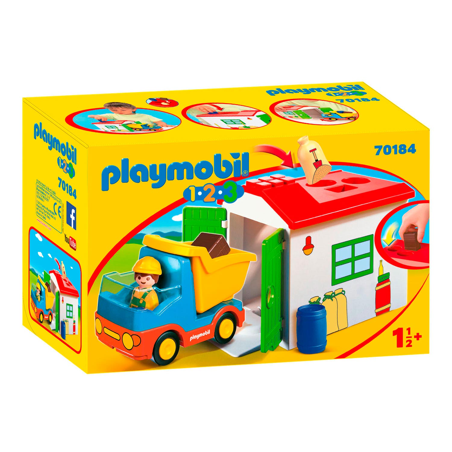 Playmobil 1.2.3. Werkman mit Sortiergarage 70184