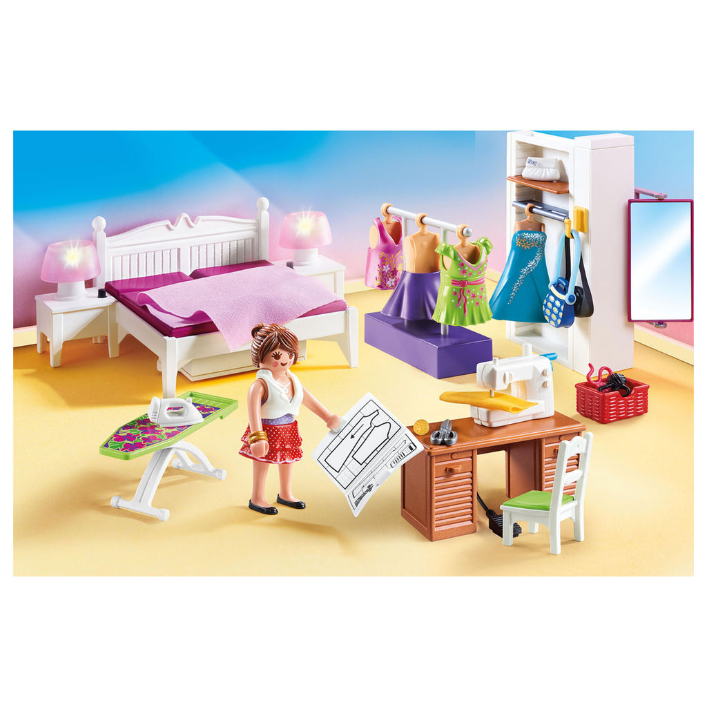 Playmobil Puppenhaus-Schlafzimmer mit Fashion-Design-Ecke 70208