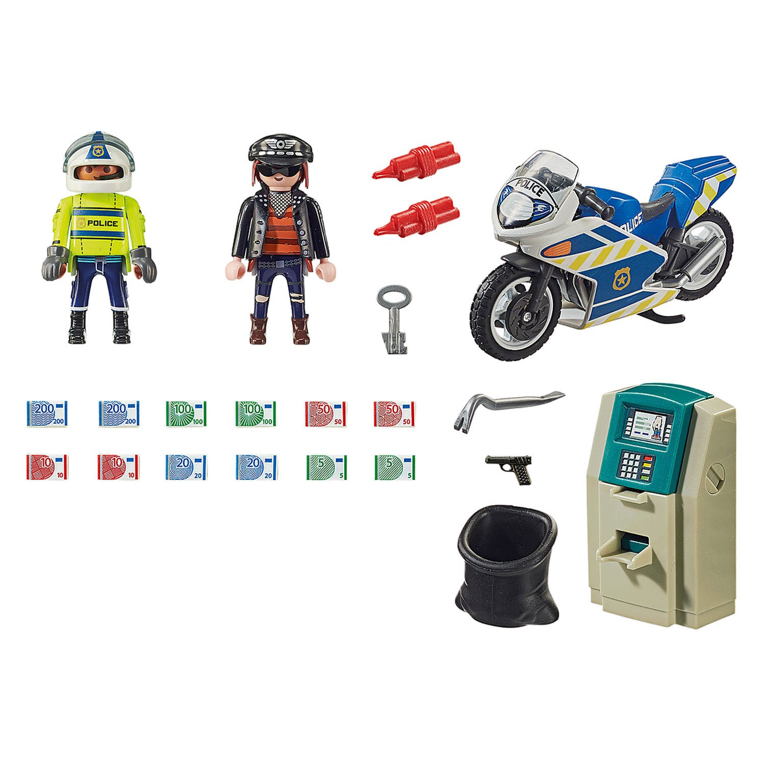 Playmobil City Action Polizei-Motorradfahrt nach dem Geldräuber 70572