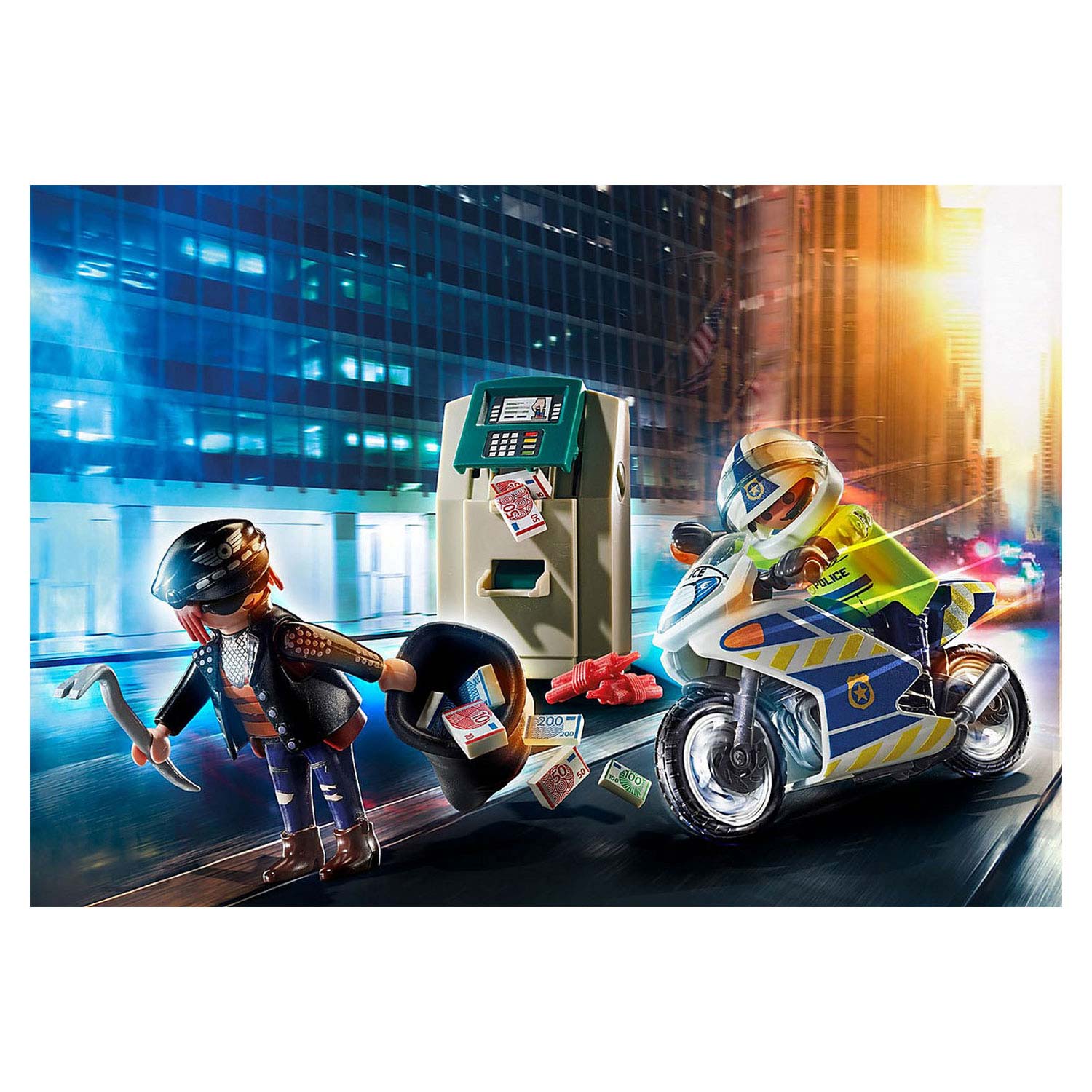 Playmobil City Action Polizei-Motorradfahrt nach dem Geldräuber 70572