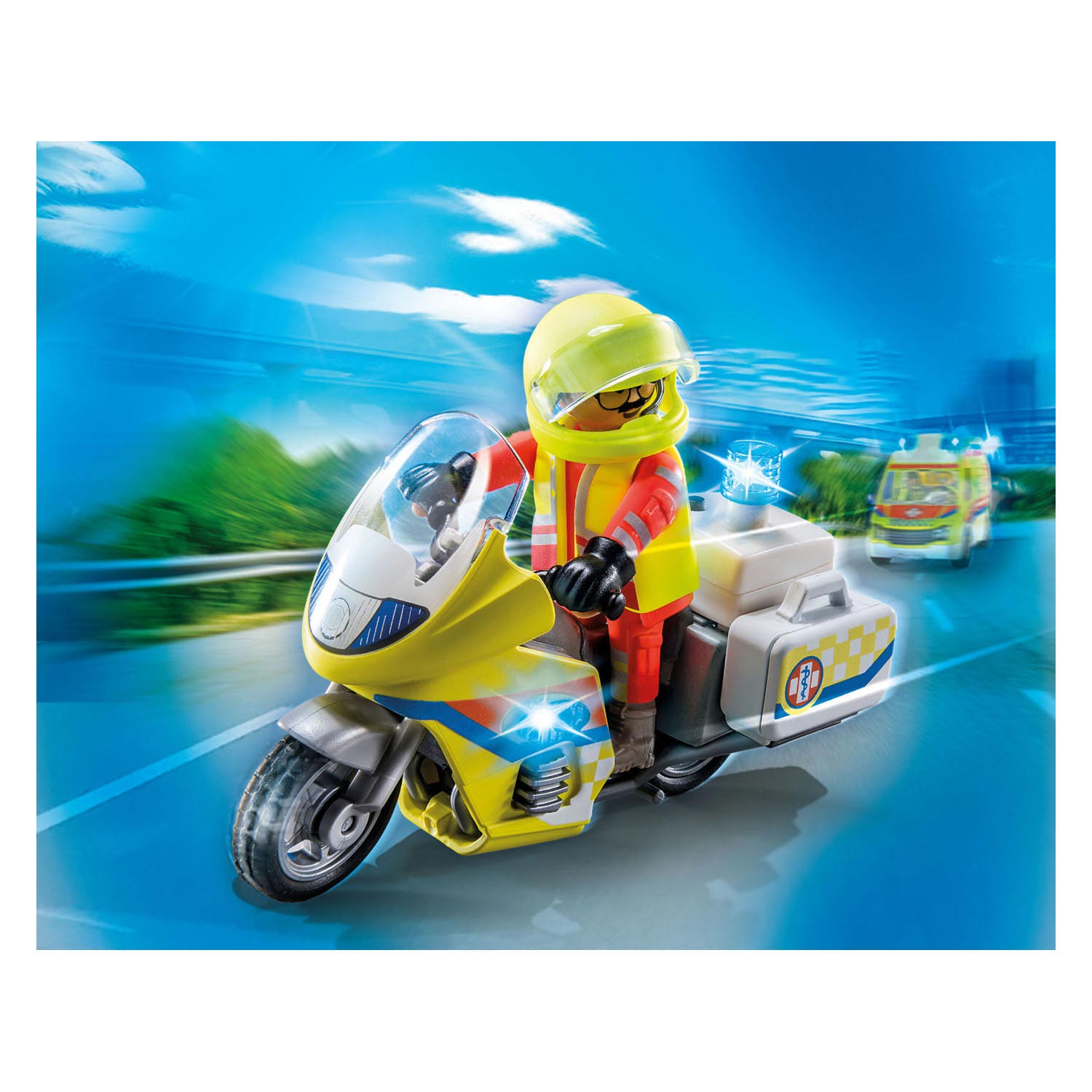 Playmobil 71205 noodmotorfiets met zwaailicht