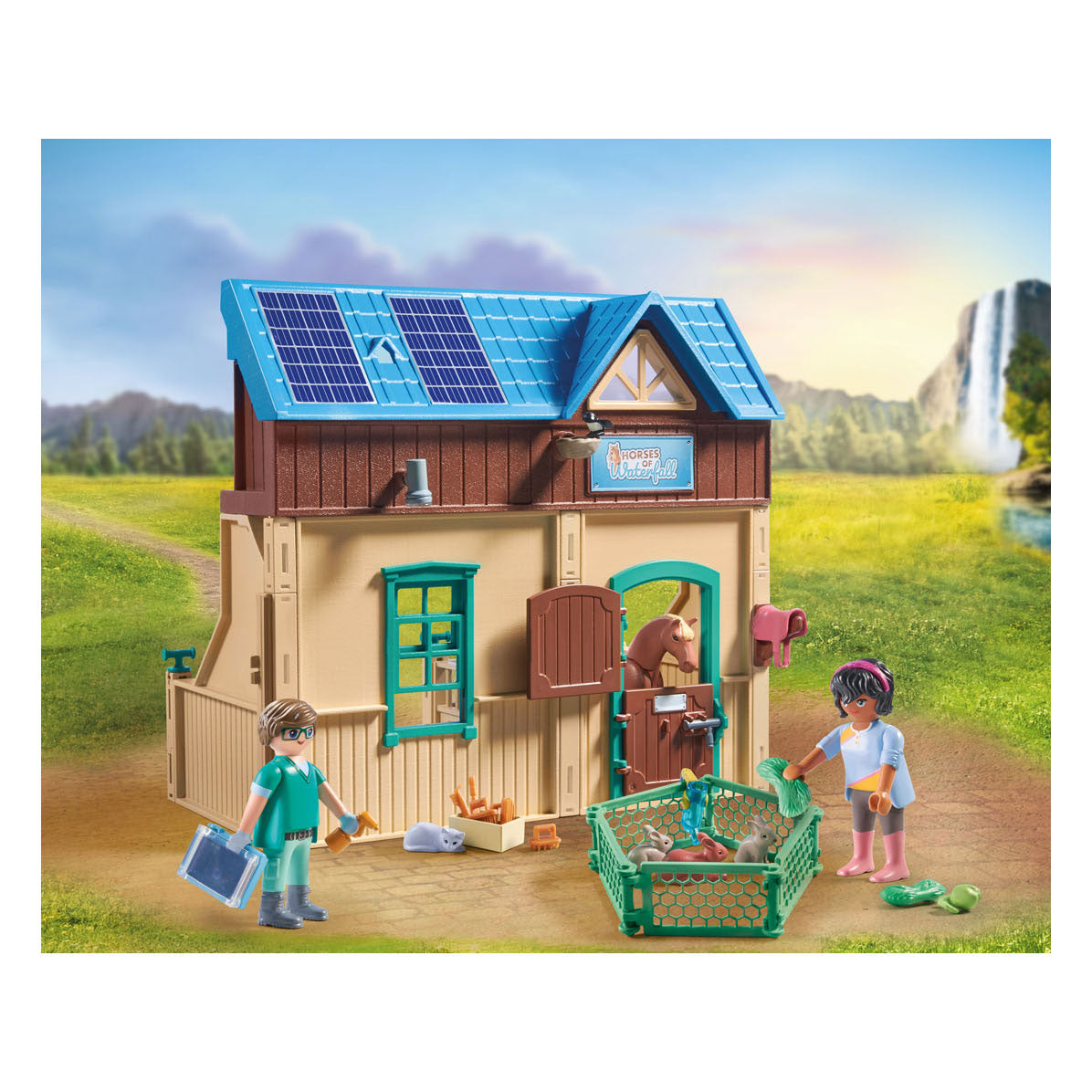 Spielzeugmobilitätsgerät oder Wasserfall Pferdetherapie Veterinärpraxis 71352