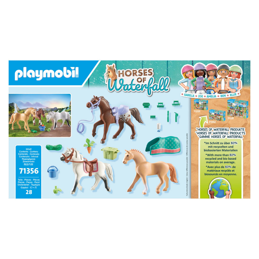 Playmobil -Pferde oder Wasserfall 3 Pferde mit Zubehör 71356