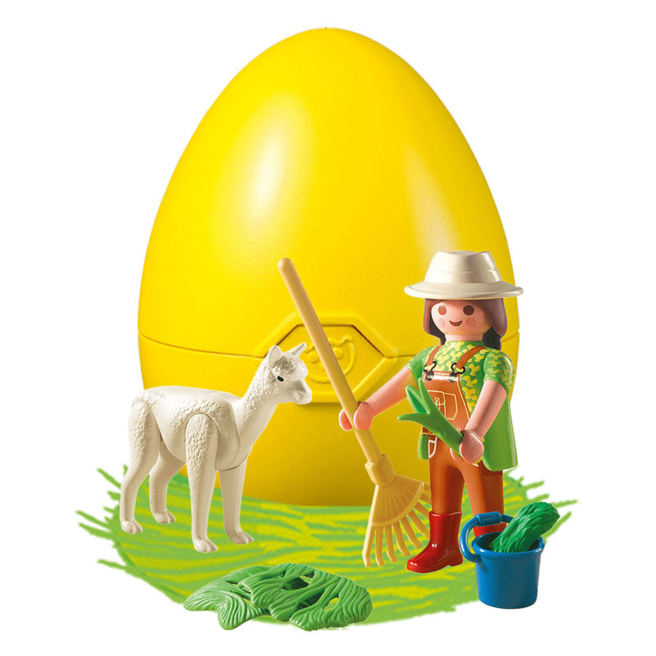 Playmobil Tierpfleger mit Alpaka im Ei 4944