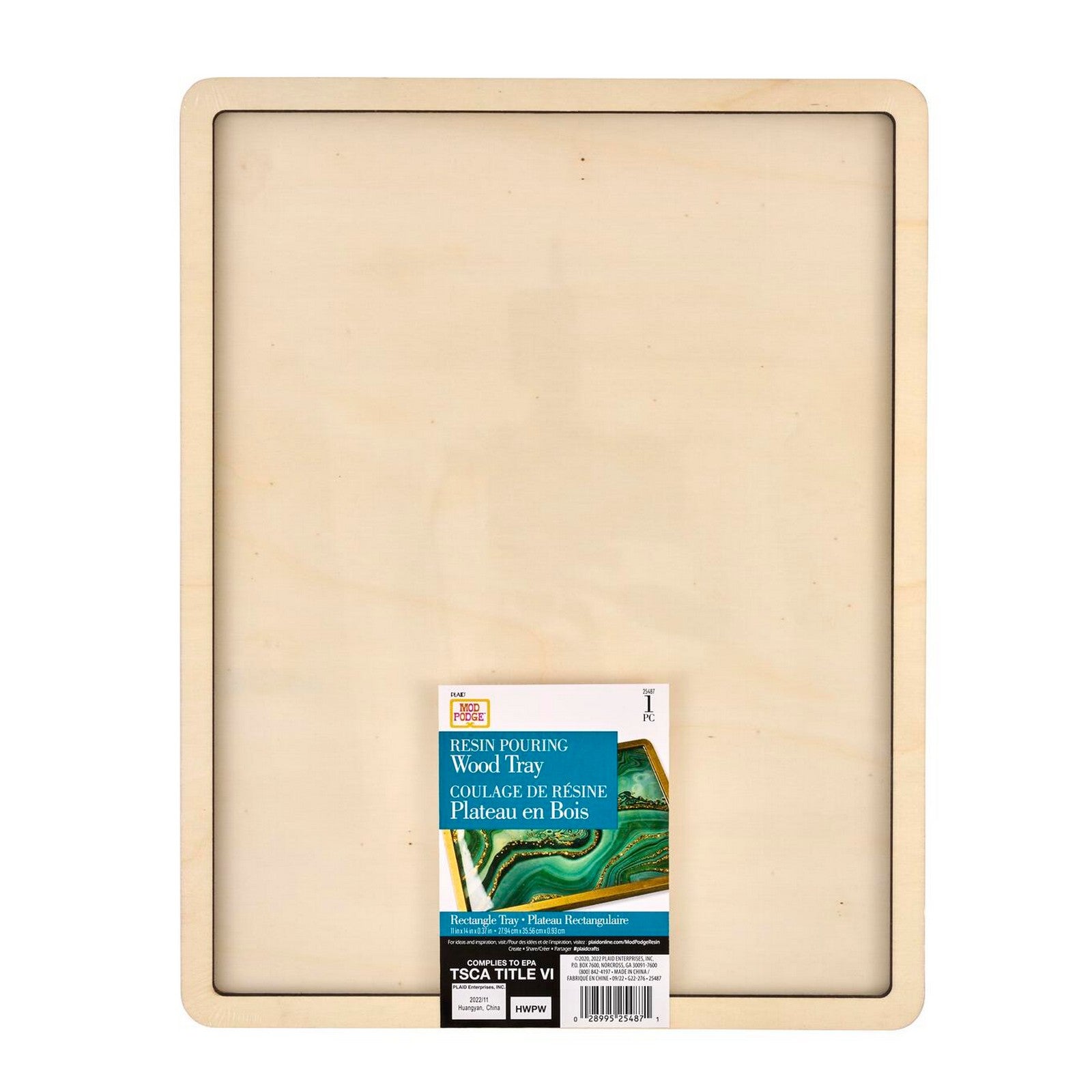 Mod podge • rectangle tray plywood