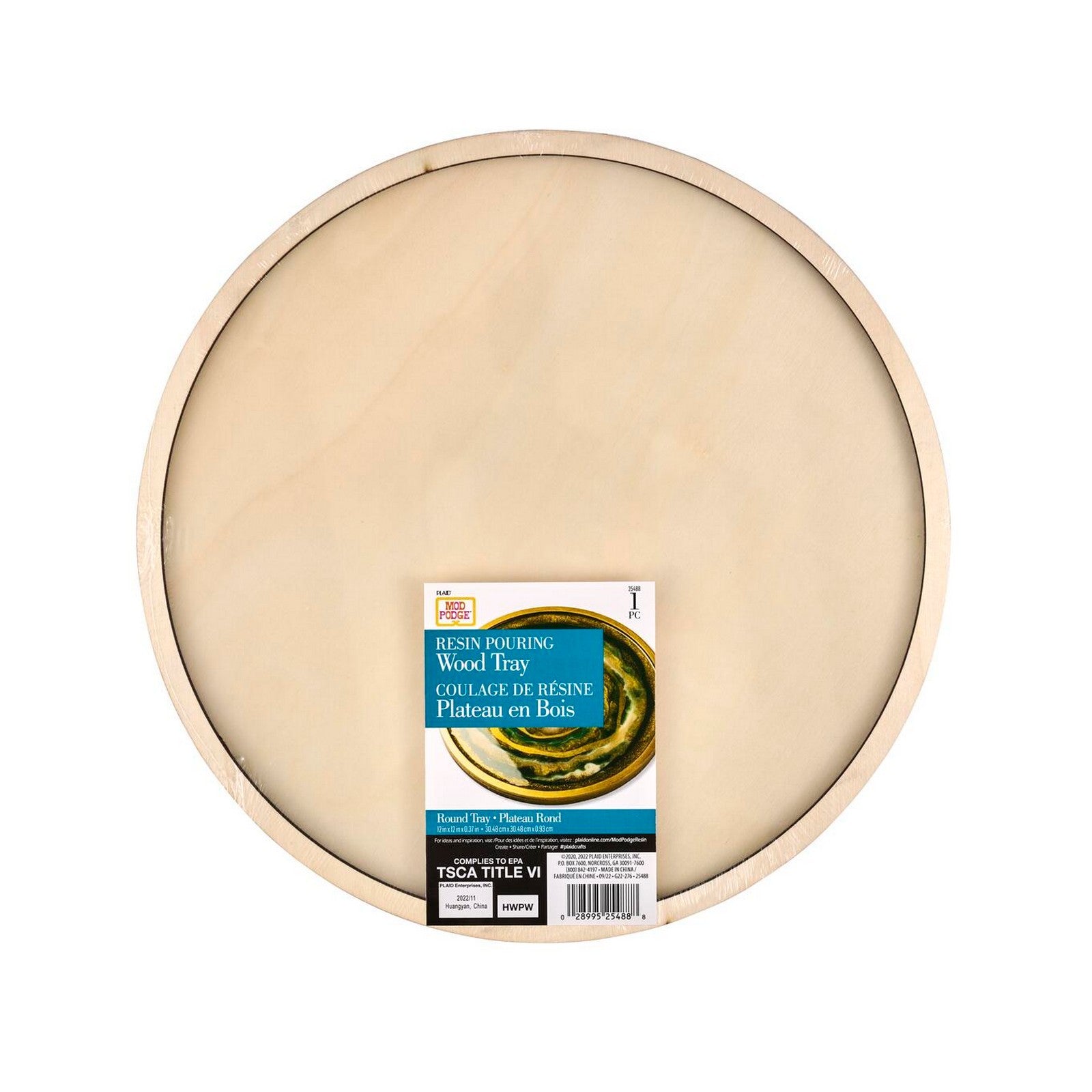 Mod podge • round tray plywood
