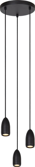 Lucide evora - hanglamp - ø 25 cm - 3xgu10 - zwart