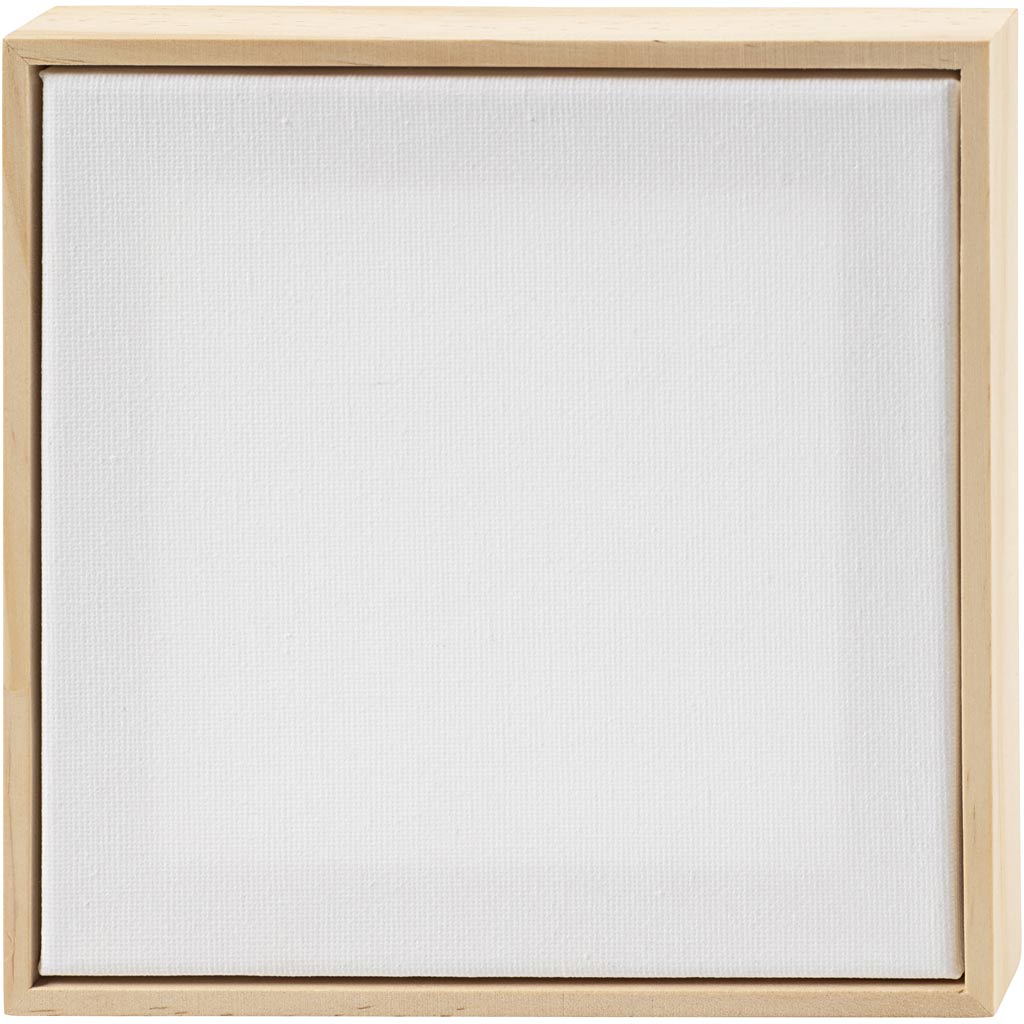 Creativ company canvas schilderen gespannen met lijst 15,8x15,8cm wit.