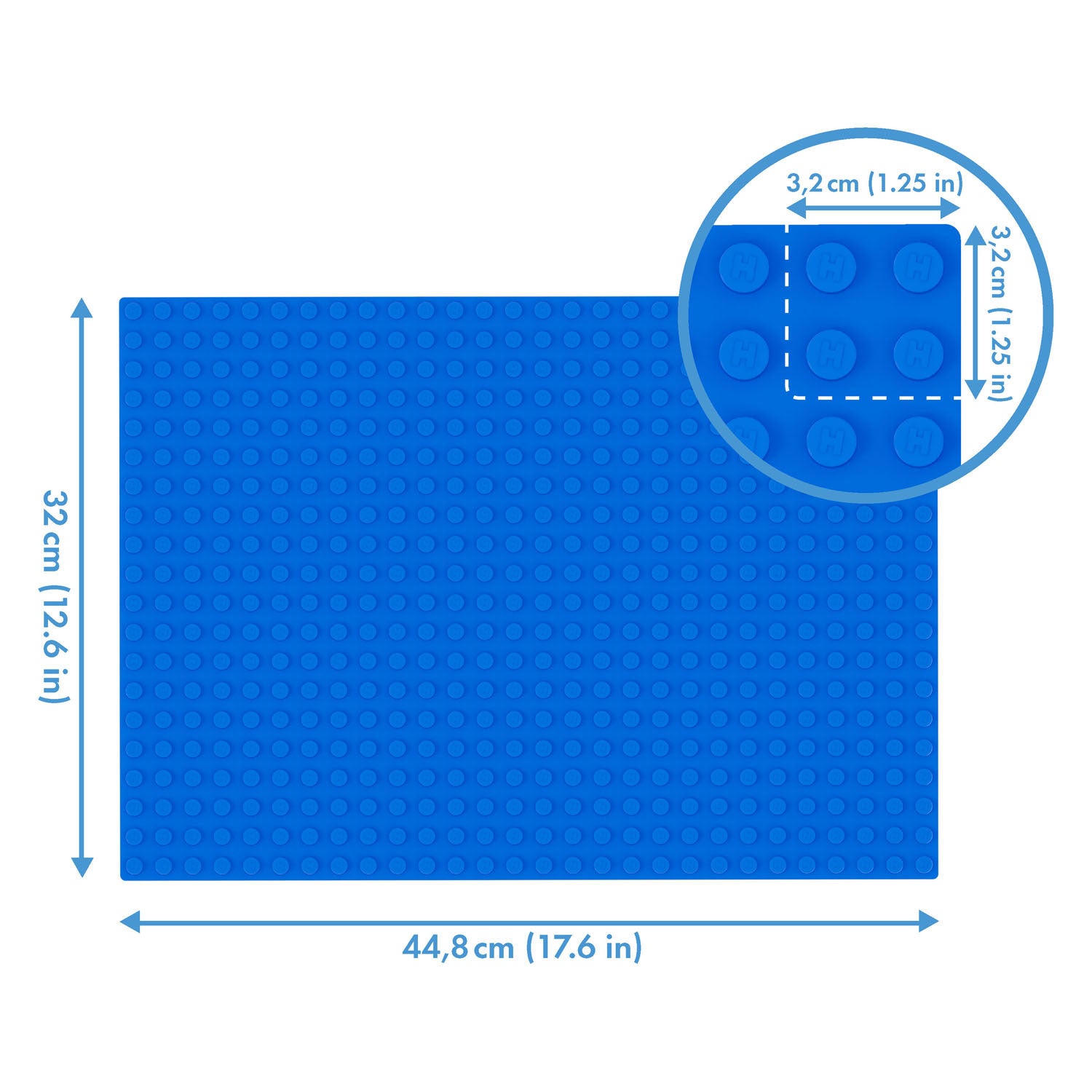 Hubelino-Grundplatte blau, 560 Noppen
