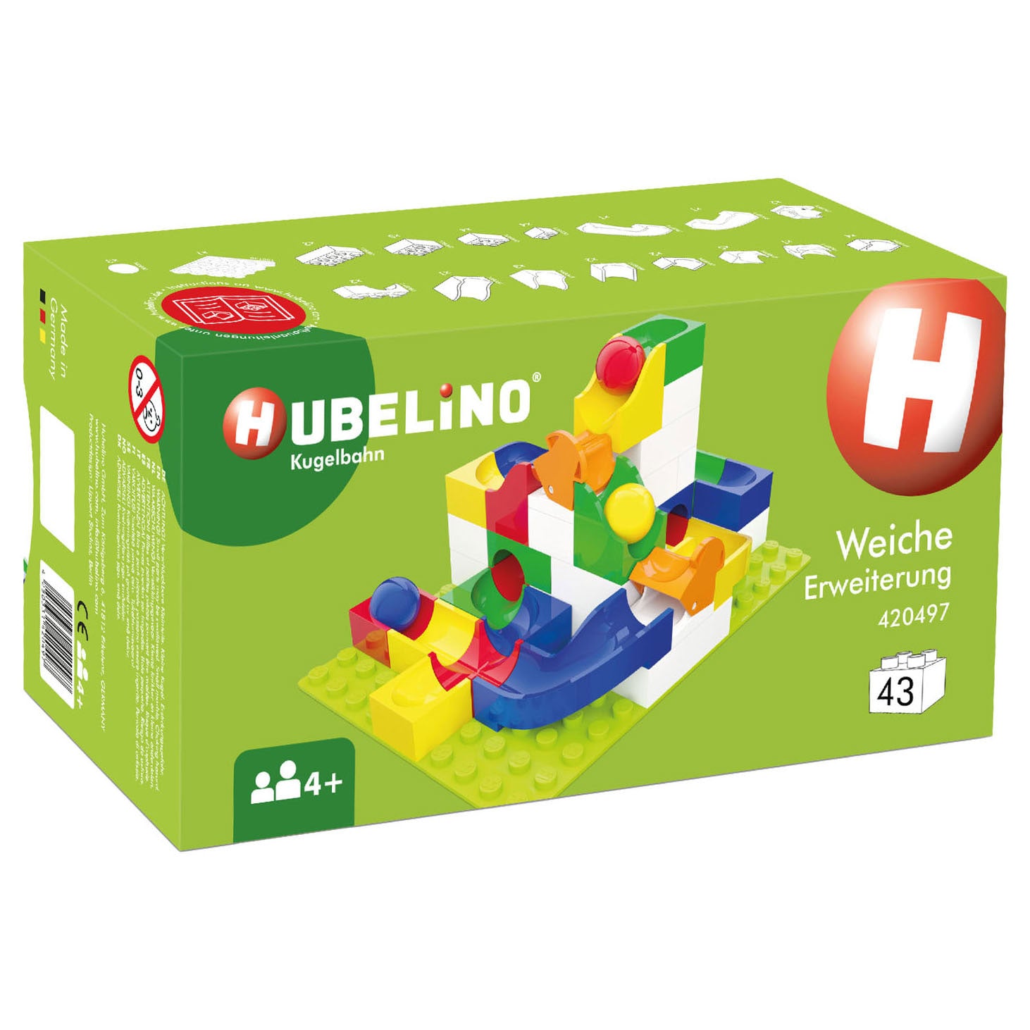 Hubelino Kugelbahn-Ergänzungsset zum Austauschen - 43-teilig.