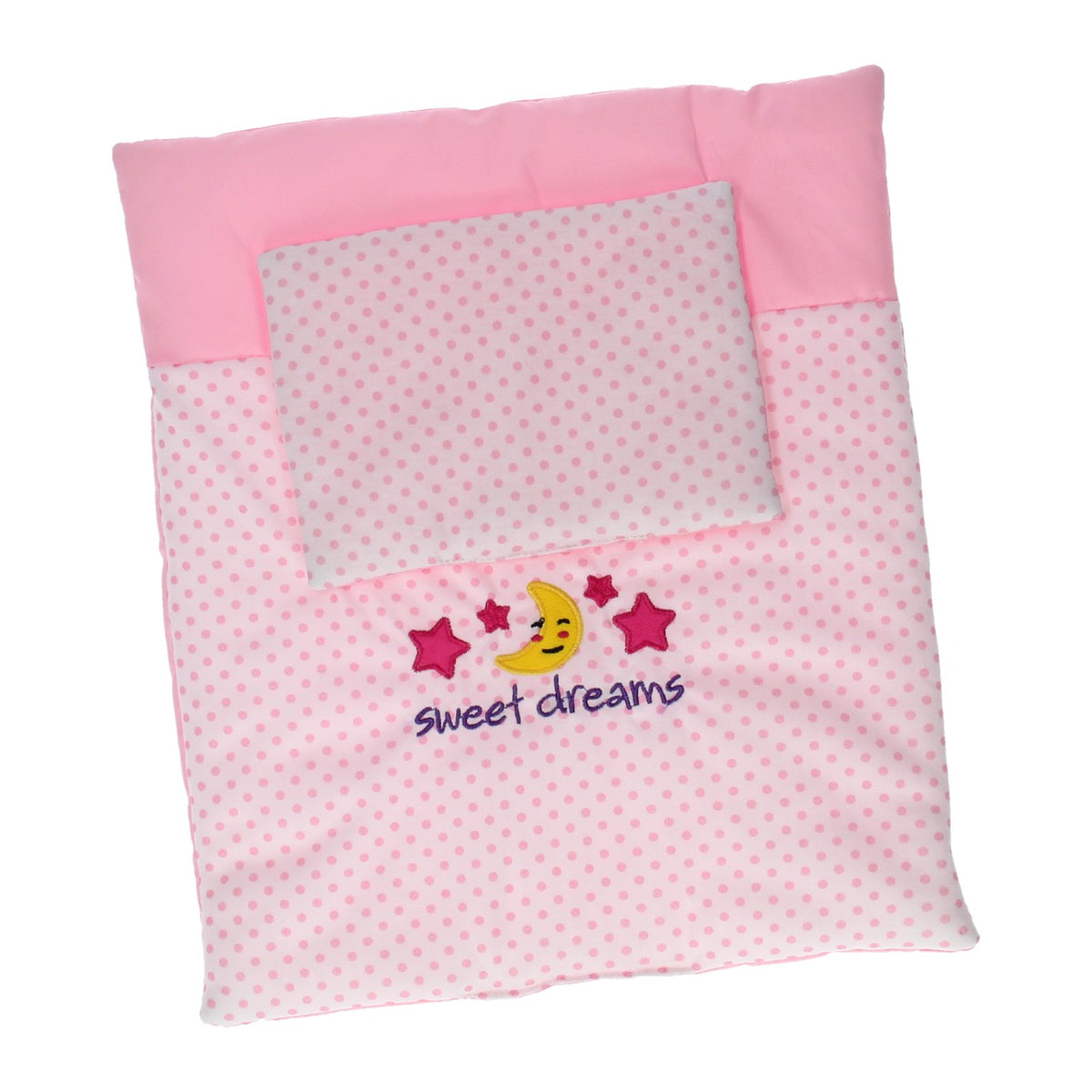 Johntoy Baby rosa Puppendecke und Kissen-Set