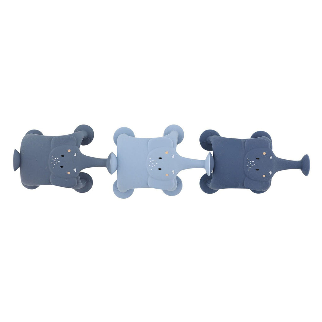 Trixie dierenspel met zuignappen â€“ mrs. elephant â€“ 3-delige badpretset van siliconen - blauw