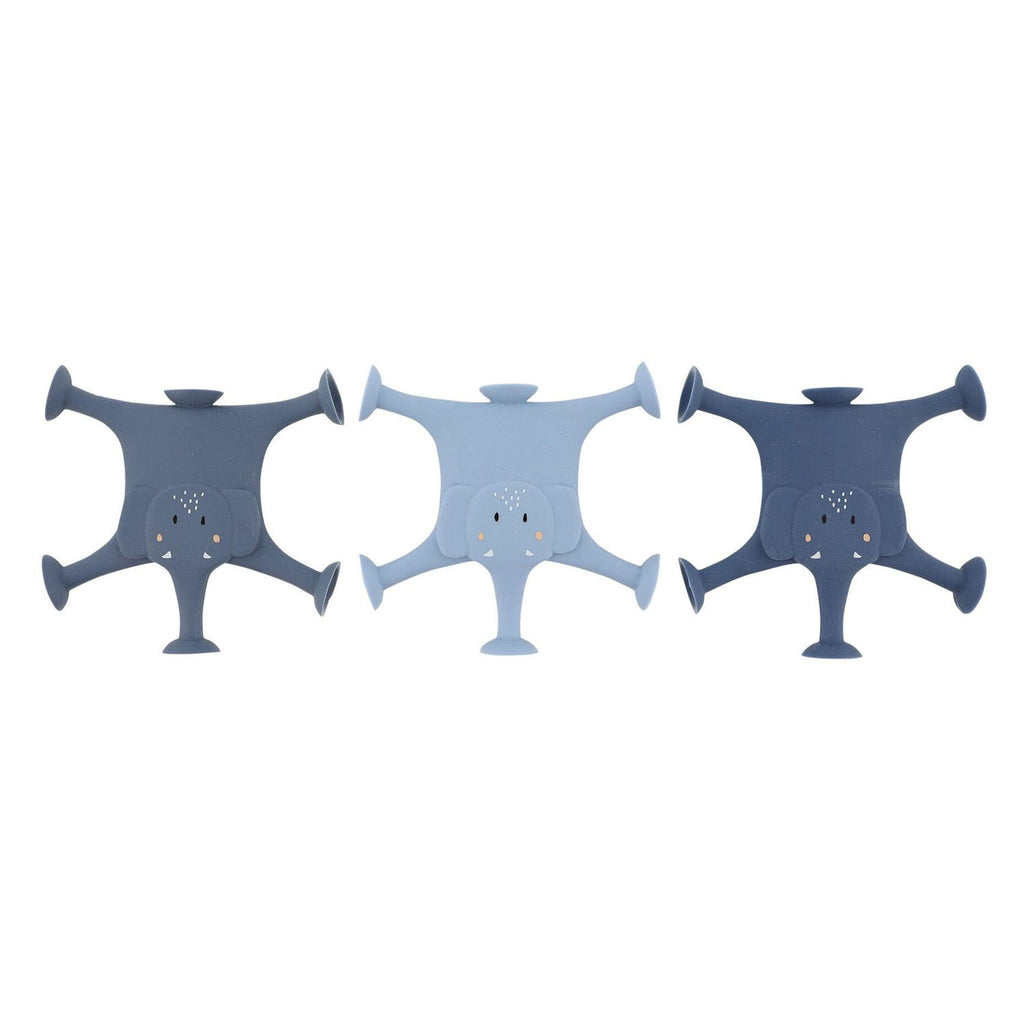 Trixie dierenspel met zuignappen â€“ mrs. elephant â€“ 3-delige badpretset van siliconen - blauw