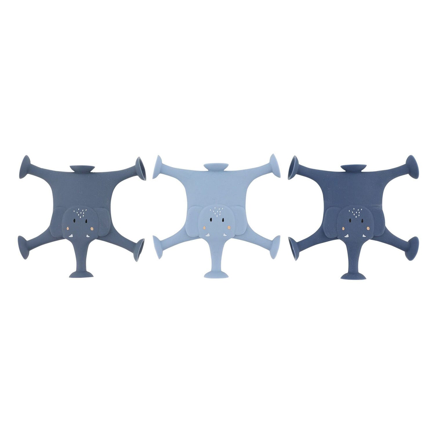 Trixie dierenspel met zuignappen â€“ mrs. elephant â€“ 3-delige badpretset van siliconen - blauw