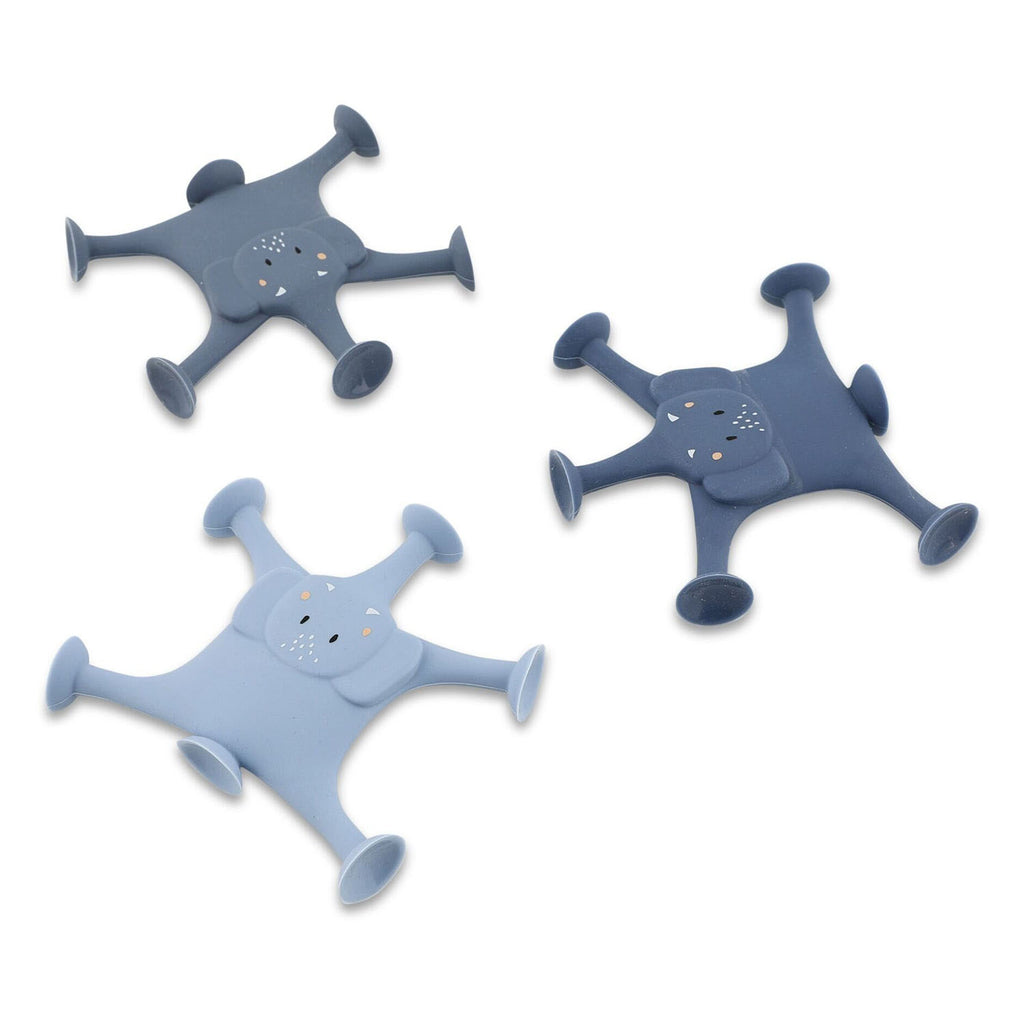 Trixie dierenspel met zuignappen â€“ mrs. elephant â€“ 3-delige badpretset van siliconen - blauw