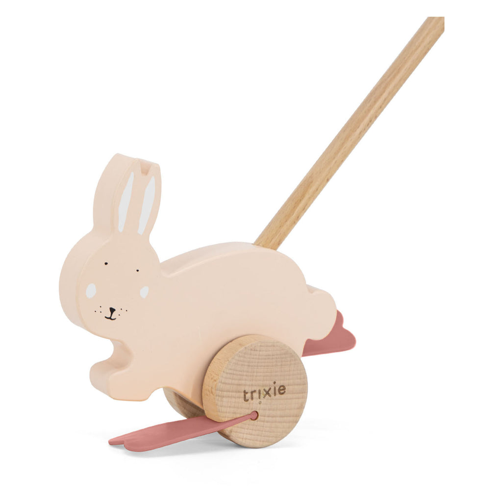 Trixie houten duwstok - mrs. rabbit - kinder speelgoed - vanaf 1,5 jaar - voor jongens en meisjes – fsc® hout
