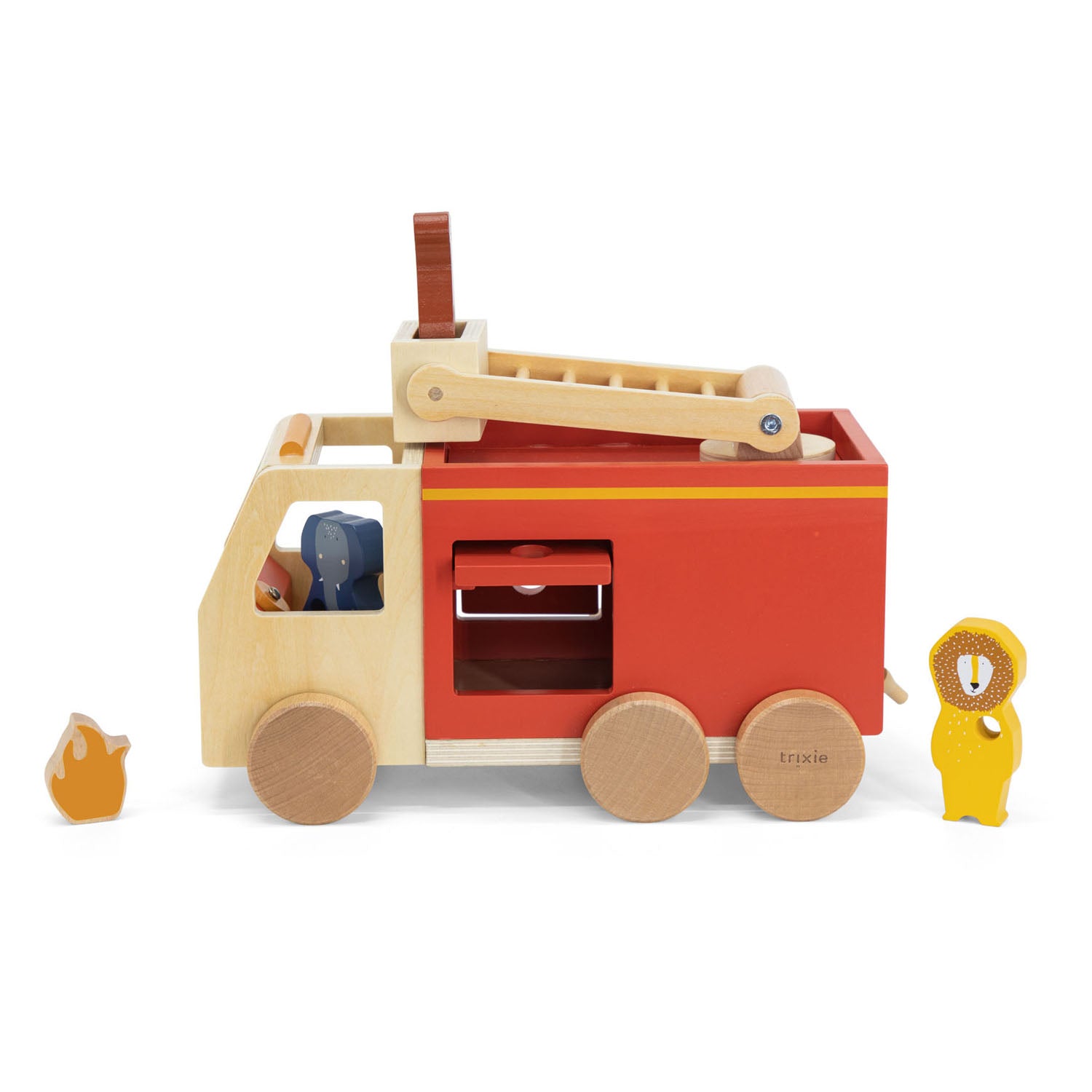 Trixie Feuerwehrwagen aus Holz in Tierform