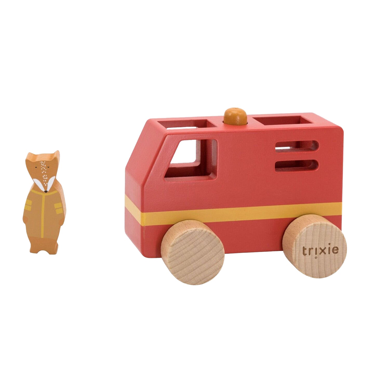 Trixie kleines Feuerwehrauto aus Holz in Tierform