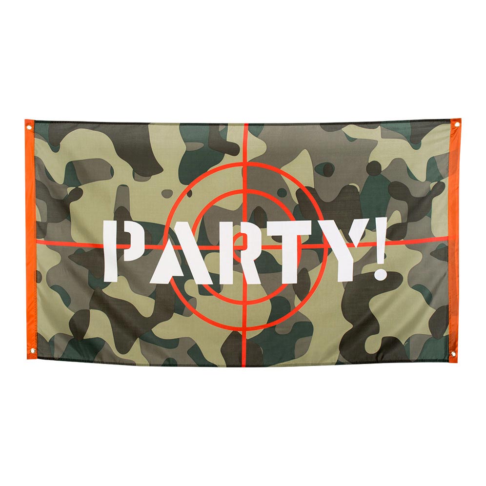 Boland camouflage vlag 'party!'