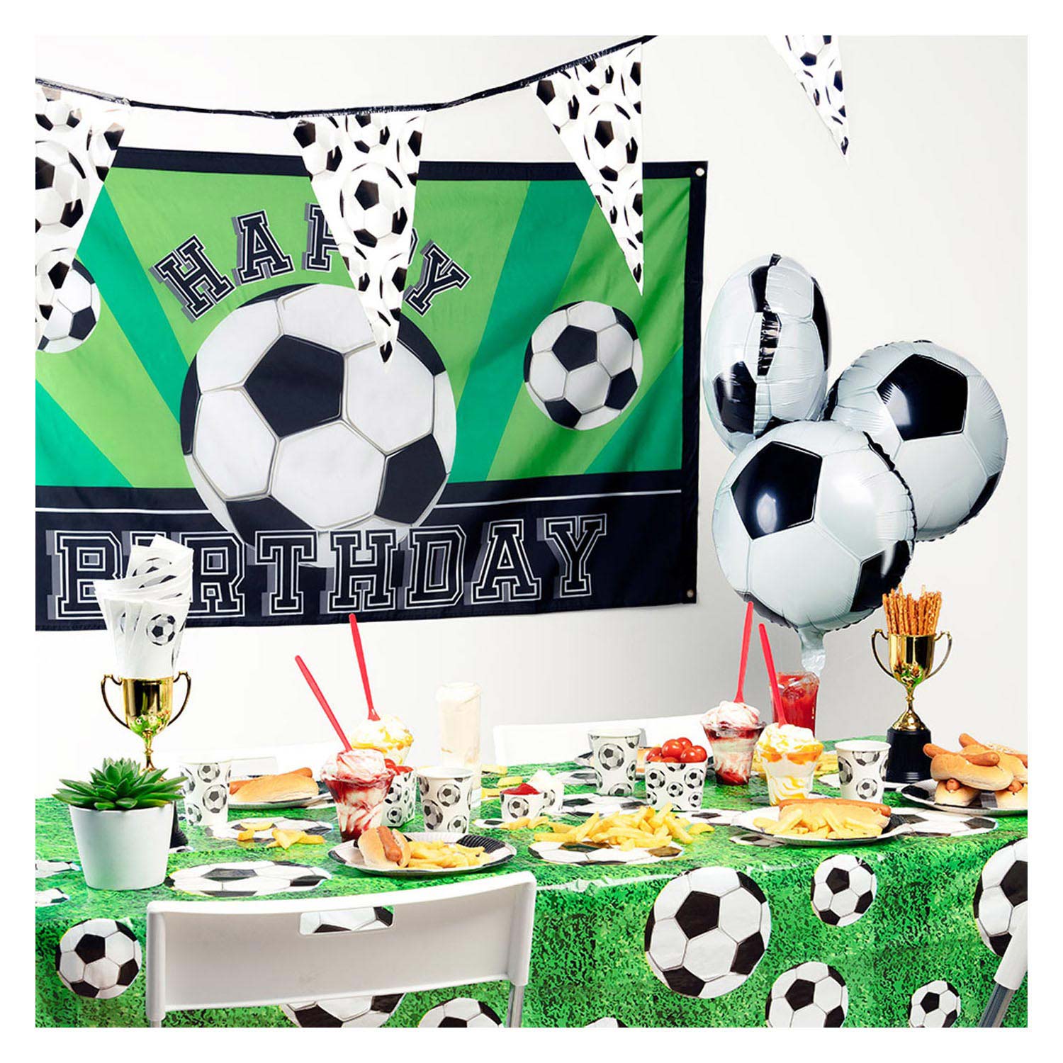 Boland papieren bordjes voetbal 10 stuks ø23cm