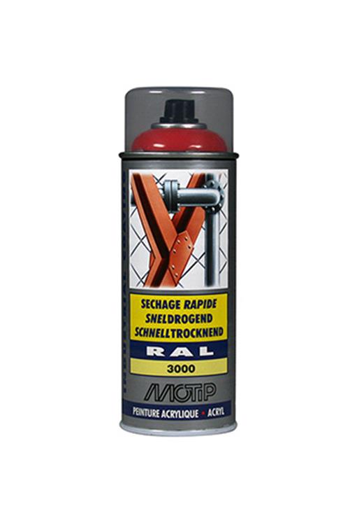 Motip industrial acryllak hoogglans ral 3000 vuurrood - 400 ml.