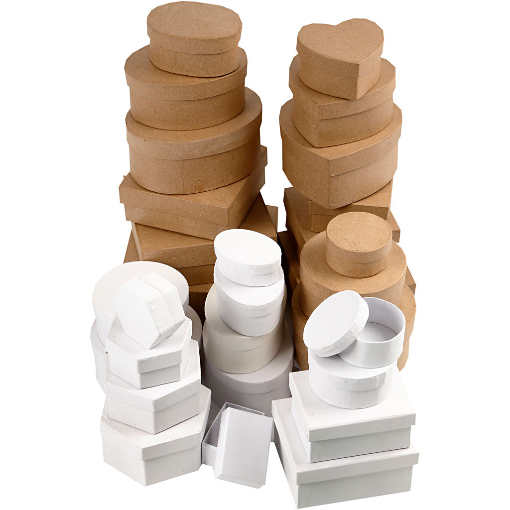 Creativ company dozen bruin en wit 6,5-18cm, 30st.