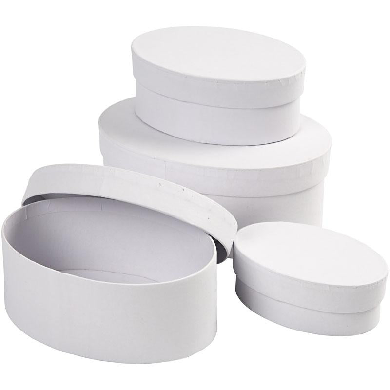 Creativ company creotime dozen ovaal karton 10-12-14-16 cm wit 4-delig