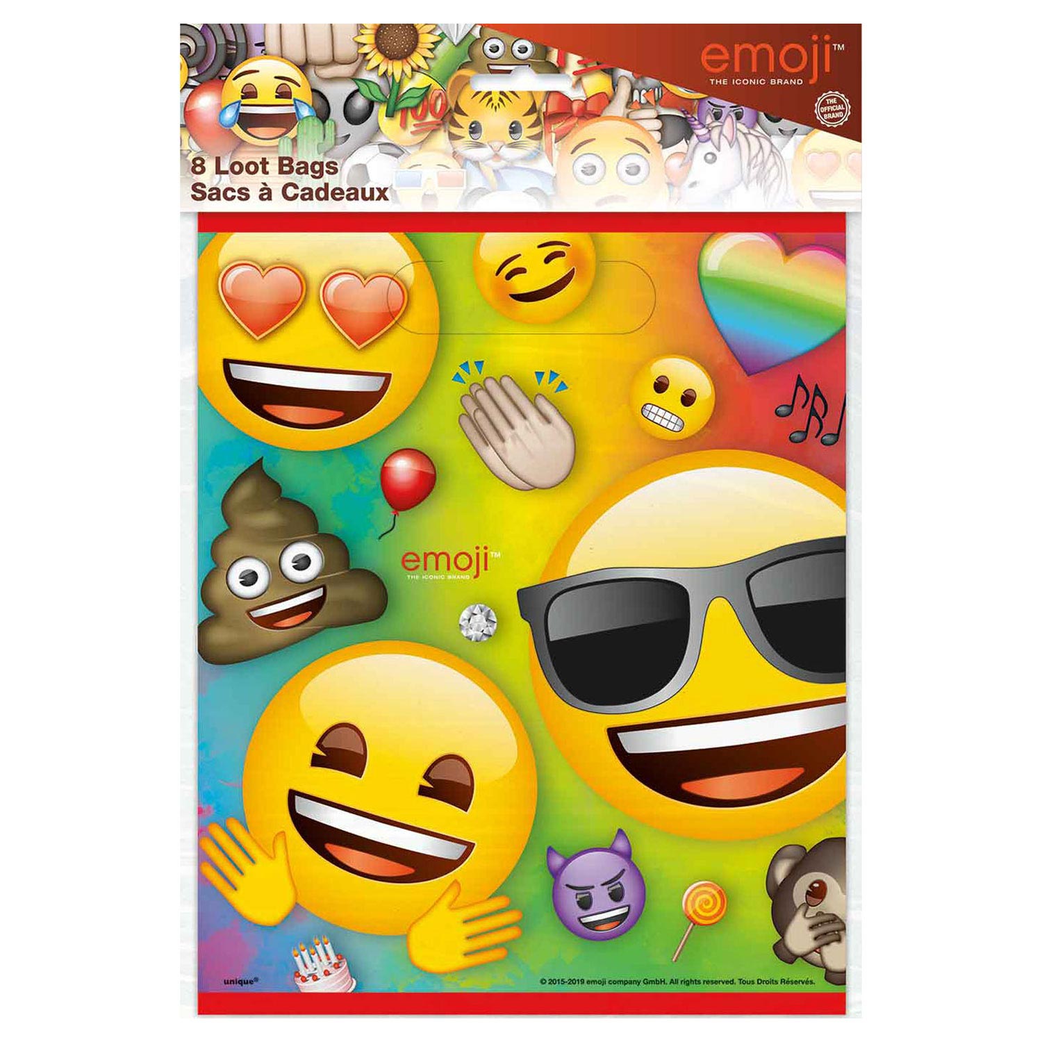 Haza Witbeard Emoji Tragetaschen, 8 Stück.