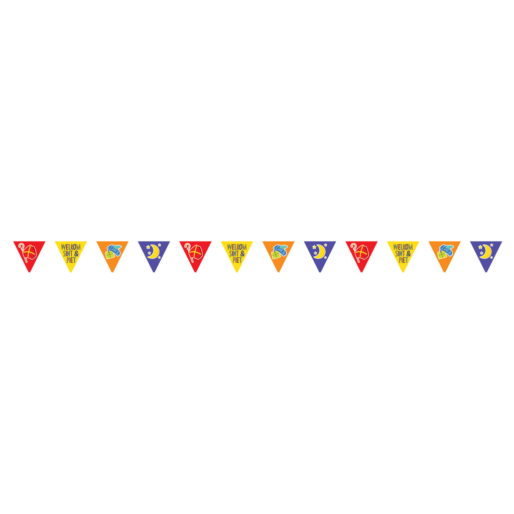 Haza witbaard papieren vlaggenlijn sinterklaas, 6mtr.