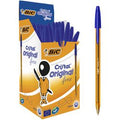 Bic cristal original dunne balpennen - blauw - doos van 50 stuks - punt 0.8 mm