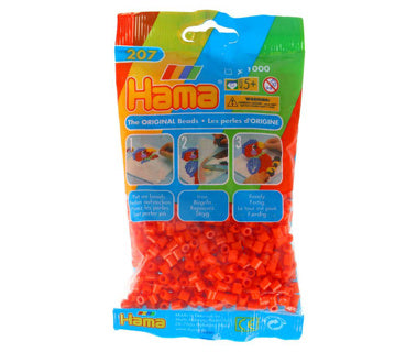 Hama strijkkralen 1000 stuks oranje neon
