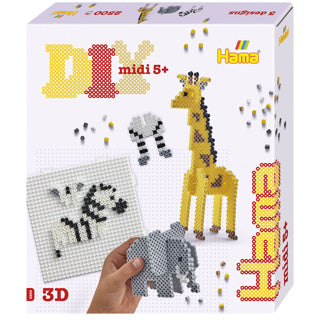 Hama midi strijkkralenset cadeau box - 3d safari
