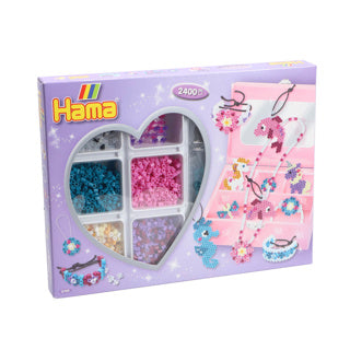 Hama Midi Bügelperlen-Set für die Schmuckherstellung, lila, 2400 Stück.