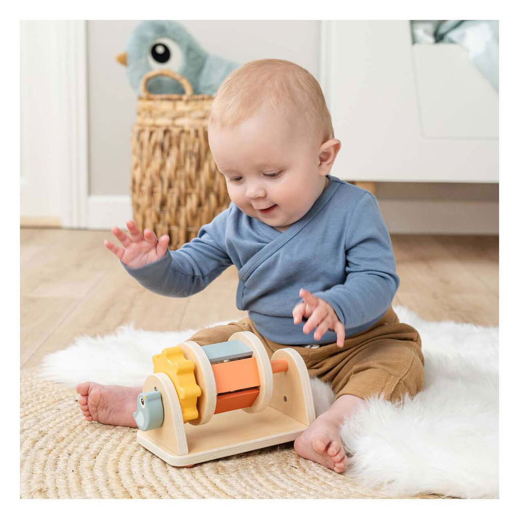 Durchgeführt von Hirschaktivitäten Holzspielzeug Spinner Vogel