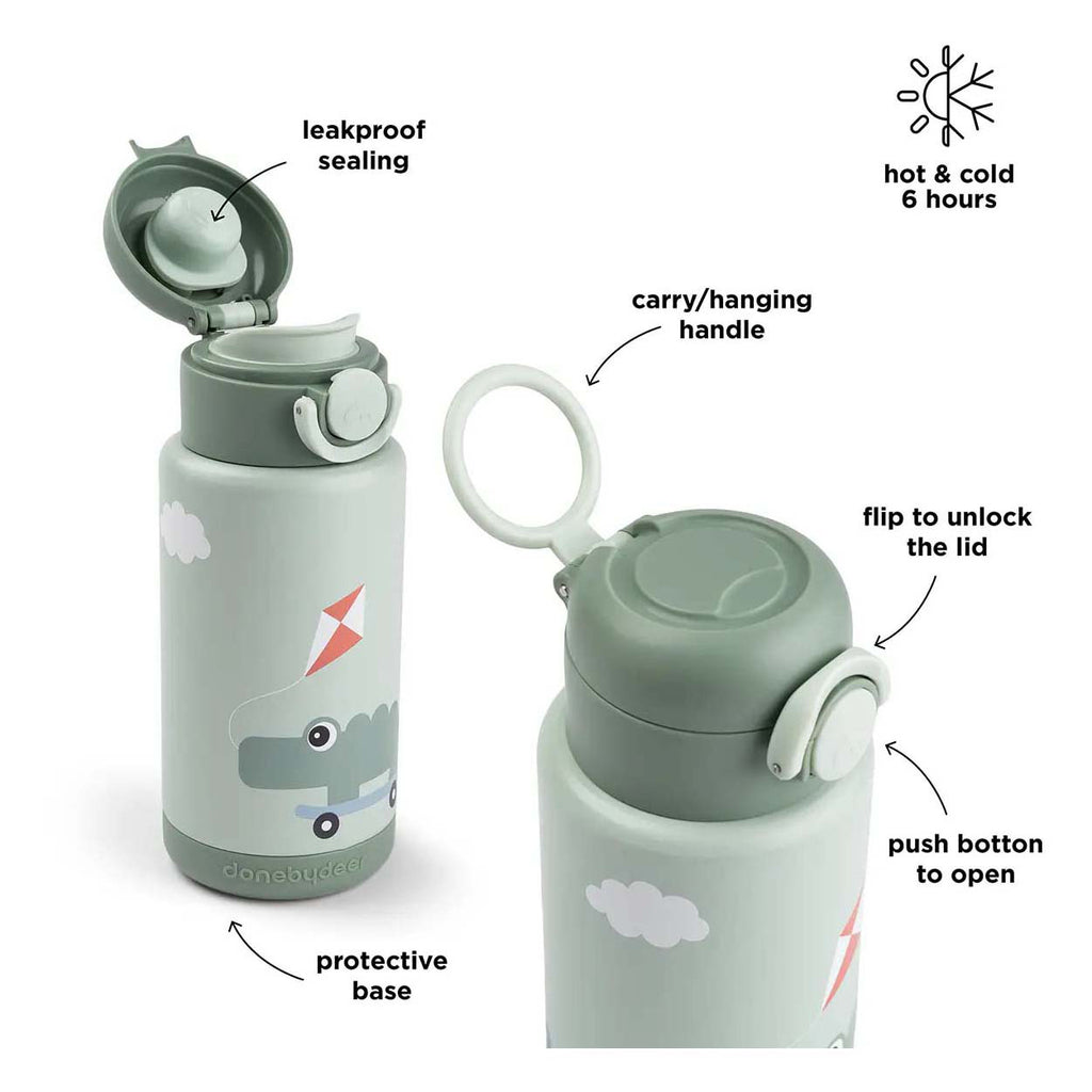 Done by deer thermo fles - playground - groen - 340 ml