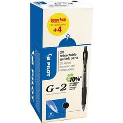 Gel rollerbalpen pilot g-2 07 zwart 20 stuks