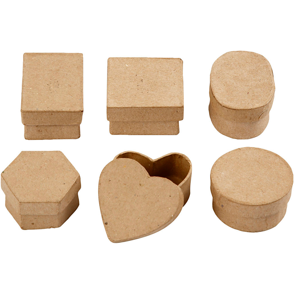 Creativ company papier mache creotime: mini doosjes 6 stuks 5x3 cm