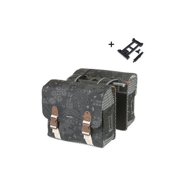 Basil Bohème MIK Doppel-Pannier 35 Liter - Schwarz Anthrazit