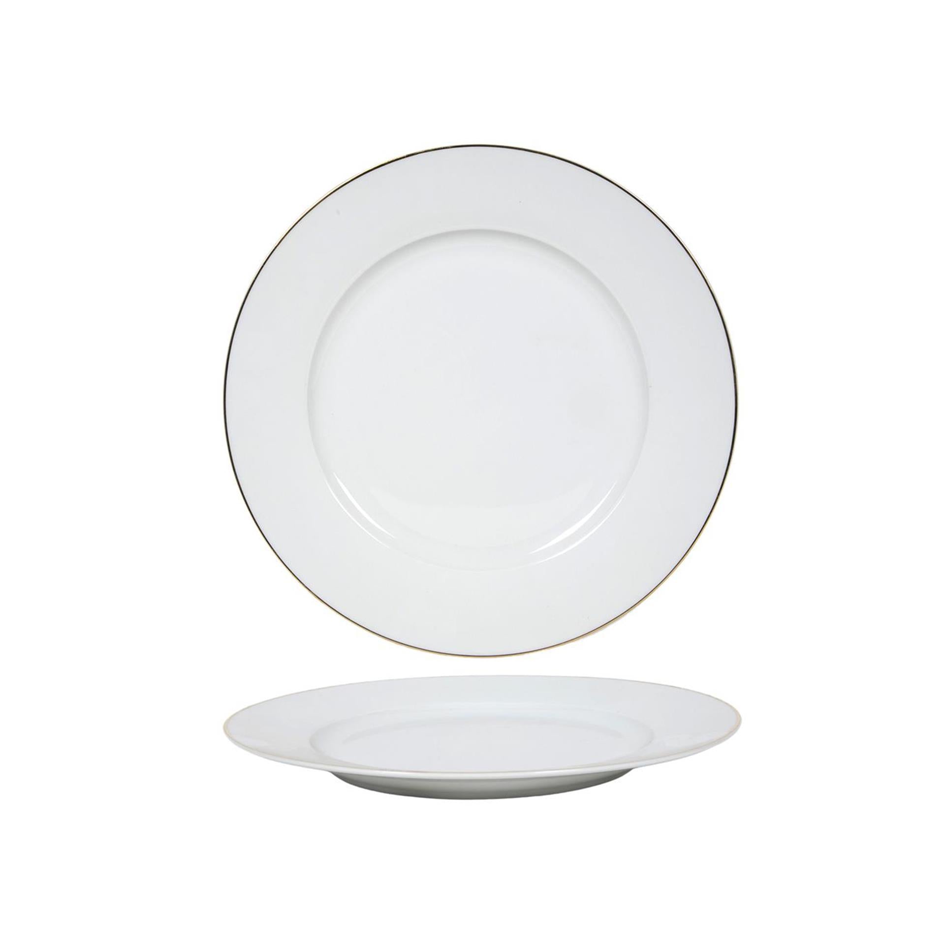 Bord wit goud rand ø27cm doos a 6