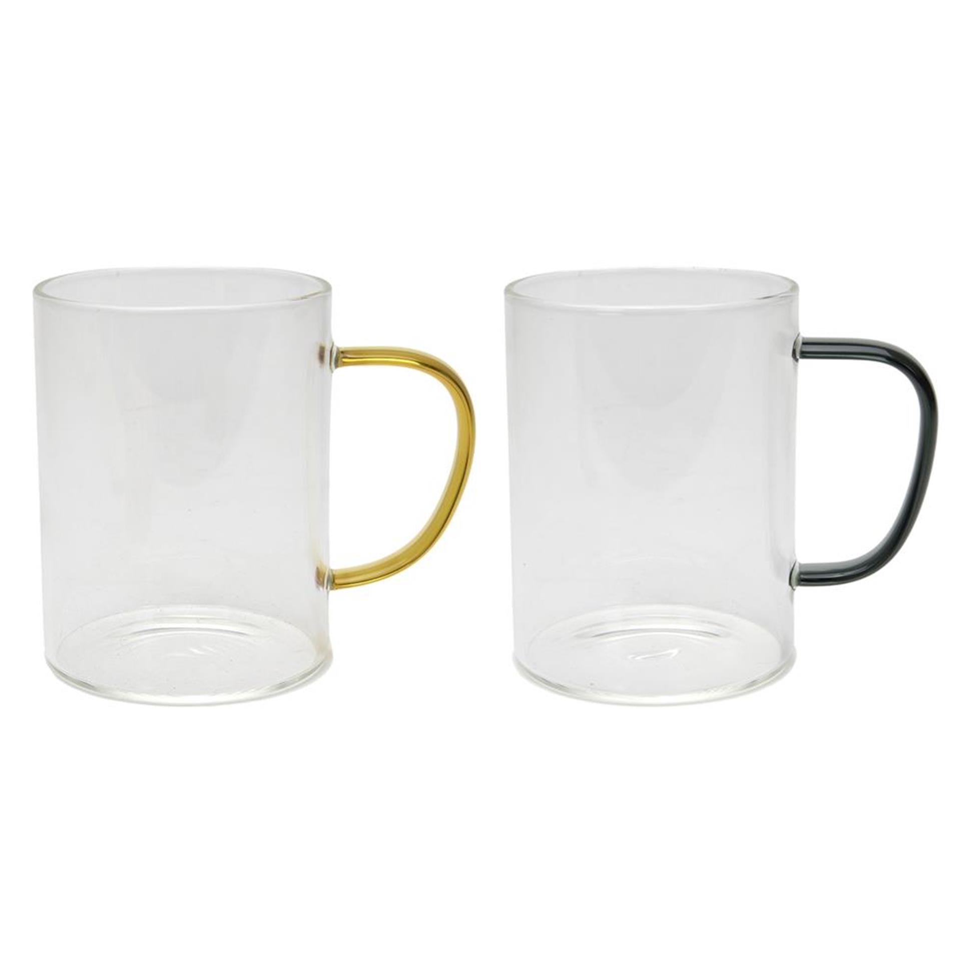 Svenska living drinkglas met gekleurd oor amber petrol zwart ø8x10cm 400ml