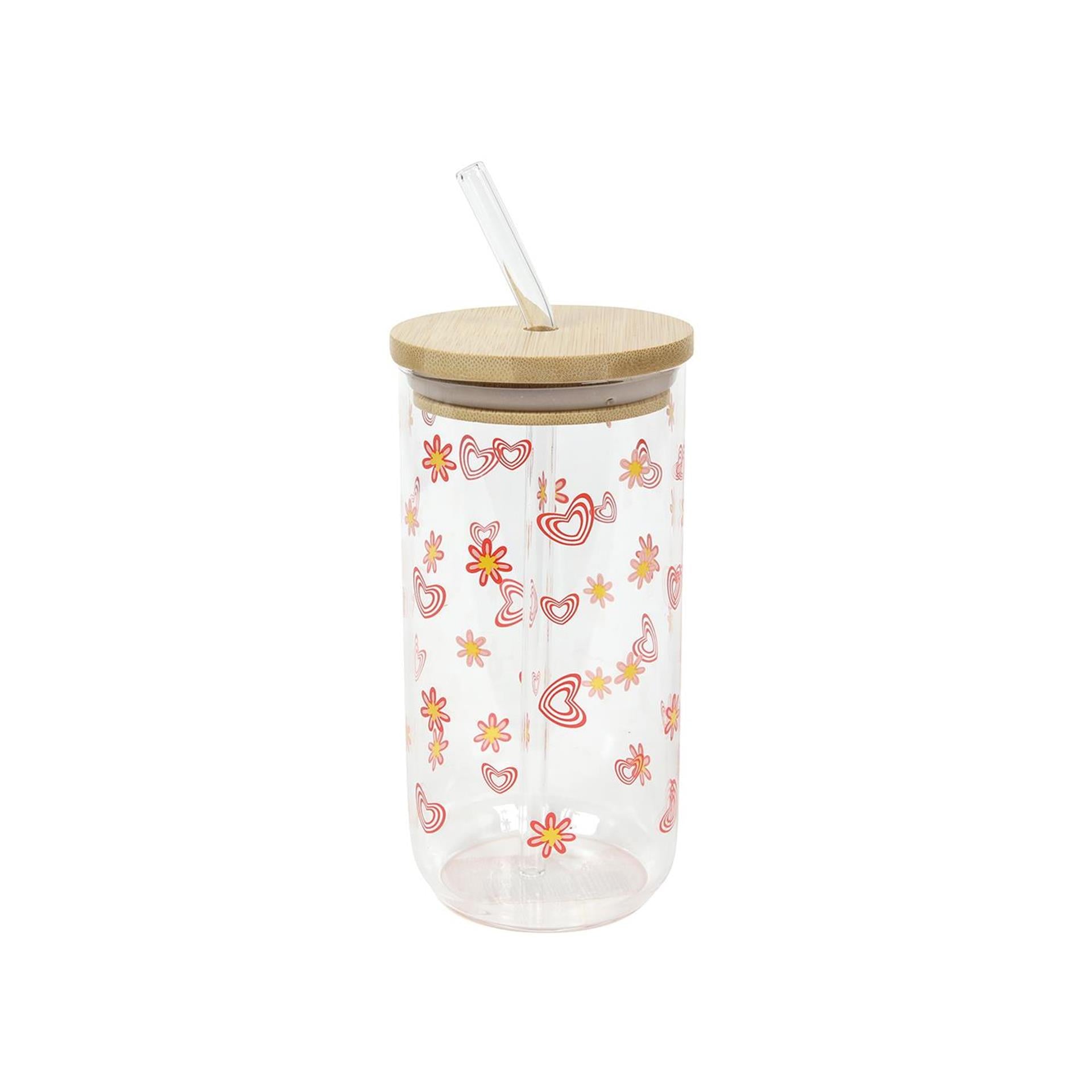 Drinkglas met rietje en deksel 500ml
