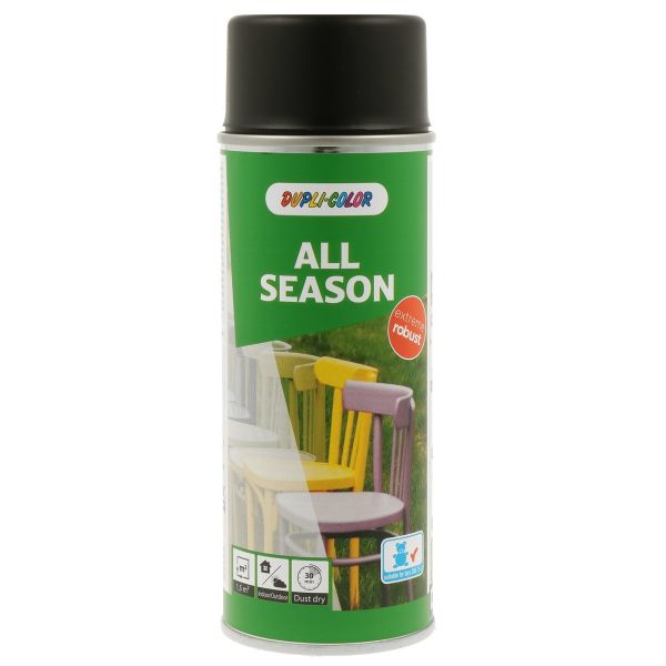 Dupli-color spuitlak ral-9005 - 400 ml all season gitzwart, zijdeglans