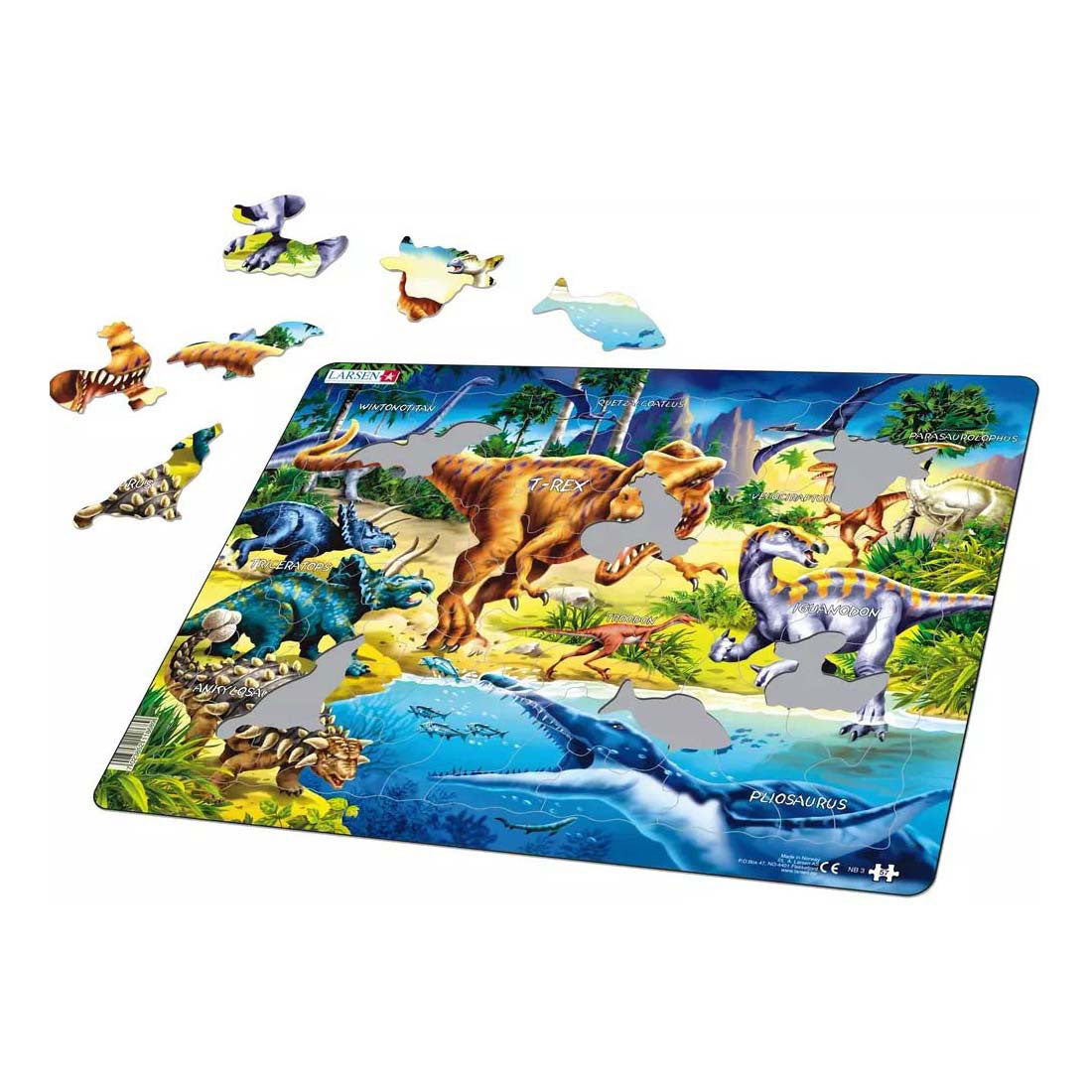 Larsen legpuzzel dieren - dinosaurussen uit het krijt tijdperk , 57st.
