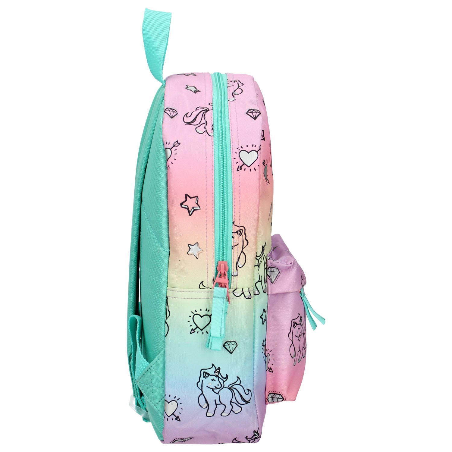 Milky kiss regenboog en eenhoorns rugzak
