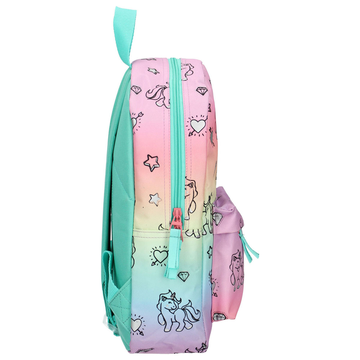 Milky kiss regenboog en eenhoorns rugzak