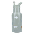 Kidzroom small talk - schoolbeker en drinkfles - 350ml - stainless steel - dino's - groen