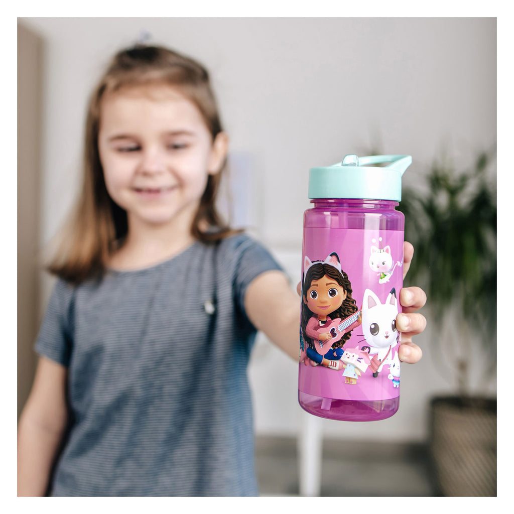 Merkloos sans marque gabby #039;s dollhouse drinkfles 500 ml roze groen