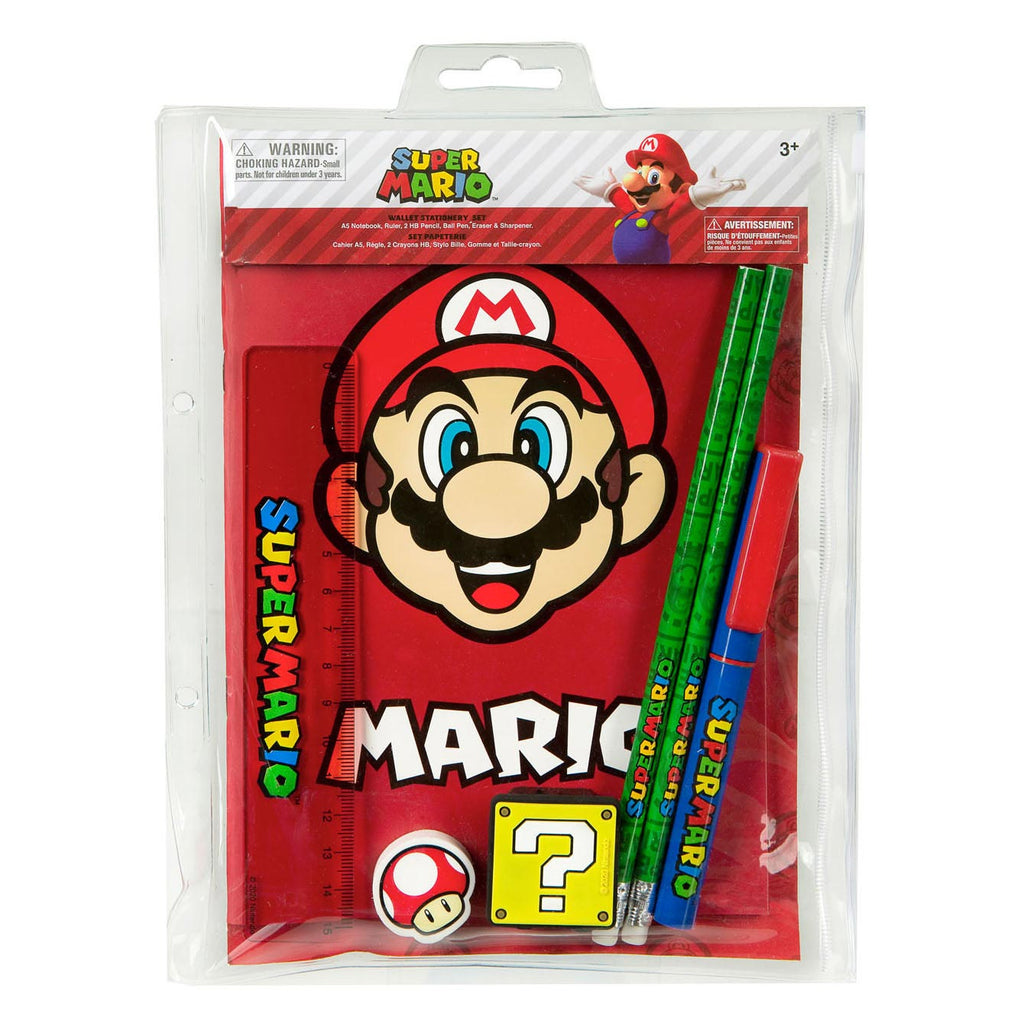 Super Mario Schreibset, 7-teilig.