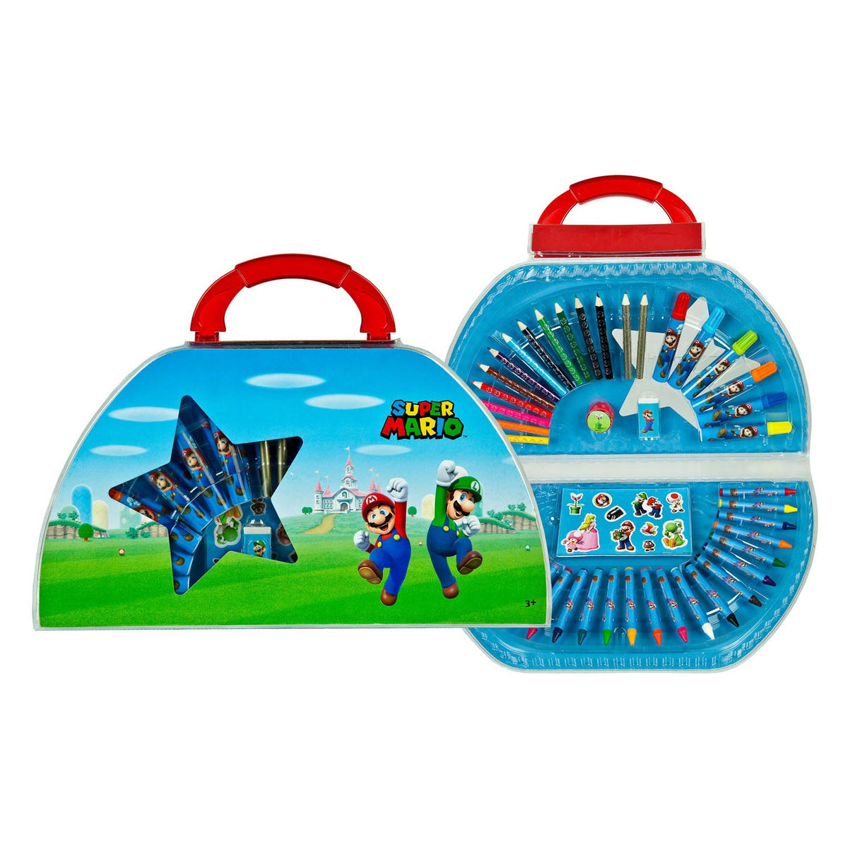 Merkloos sans marque super mario kleurkoffer, 51dlg.